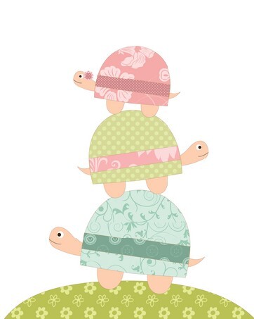 Stacking turtles nursery art